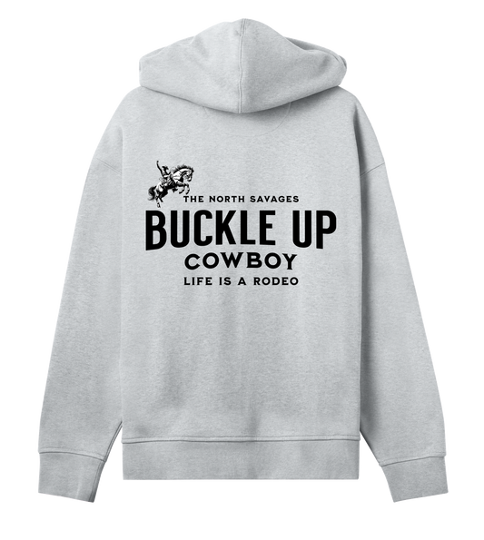 Buckle Up Cowboy - Womens Oversized Hoodie